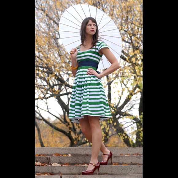 Shabby Apple Dresses & Skirts - NEVER WORN Shabby Apple green candy striper dress